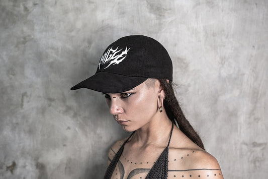 Metal Jungle Dad Hat strapback baseball cap cool custom black and white rave dad cap trucker hat