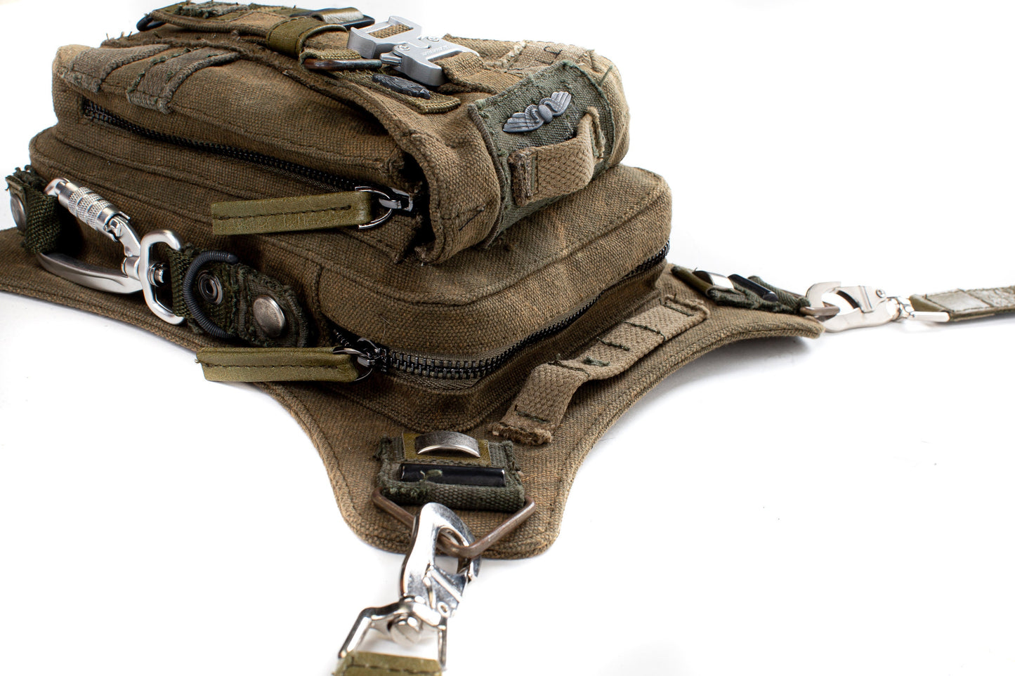 Adventure 1.0 Upcycled Hip Bag Shoulder Bag Holster Made with Reimagined and Repurposed Military Gear ready for Travel by Jungle Tribe