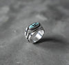 Horizon Turquoise Ring – Natural Turquoise Gemstone, 925 Sterling Silver, Handmade Rustic Statement Ring