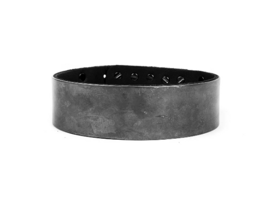 Black Choker Collar Metal and Leather Necklace