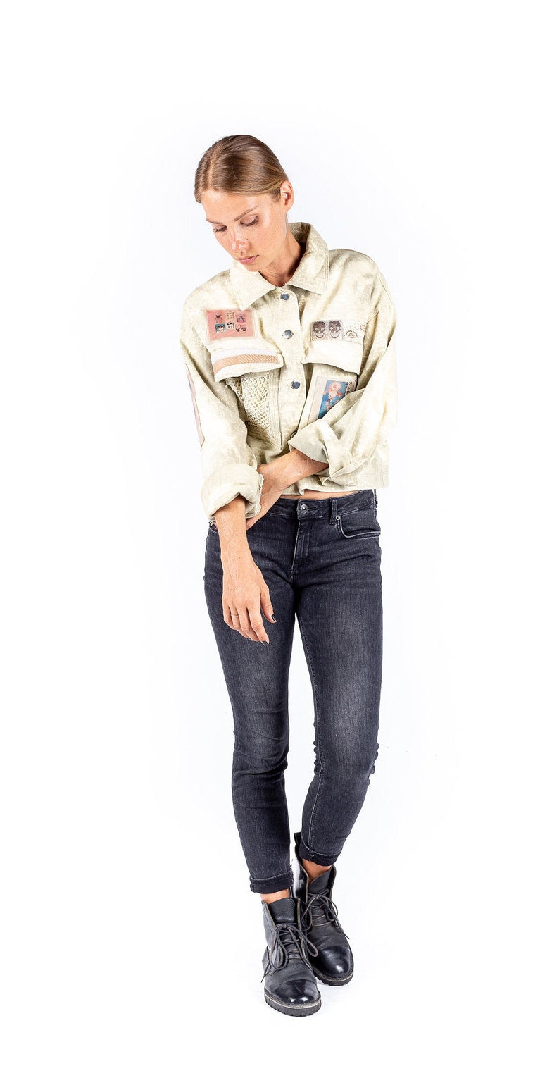 Ganymede Blossom Women's Bleached Denim Jacket