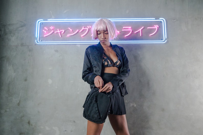 Dark Dragon Fantasy Black Satin Silk Bomber Jacket