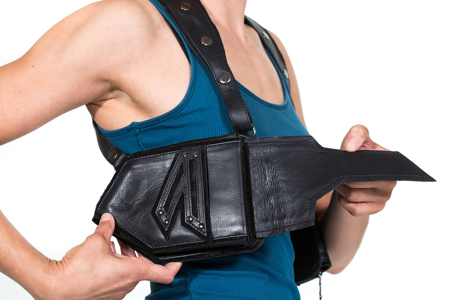 BLACK STEALTH Leather Shoulder Holsters Updated Pockets