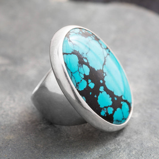 OVAL TURQUOISE Ring Big n' Bold Minimalist Meets Boho
