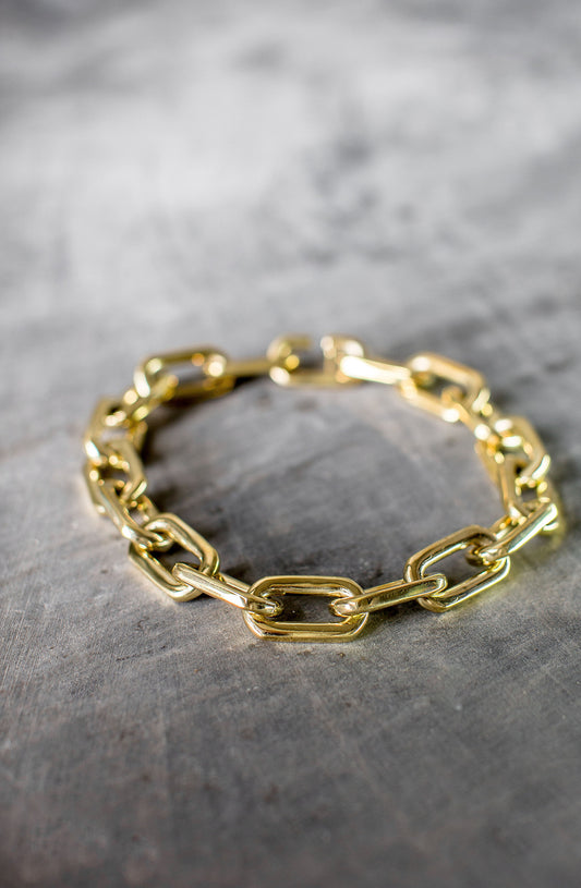 Chunky Gold Necklace - Thick Chain Lightweight Design -Gold Plated