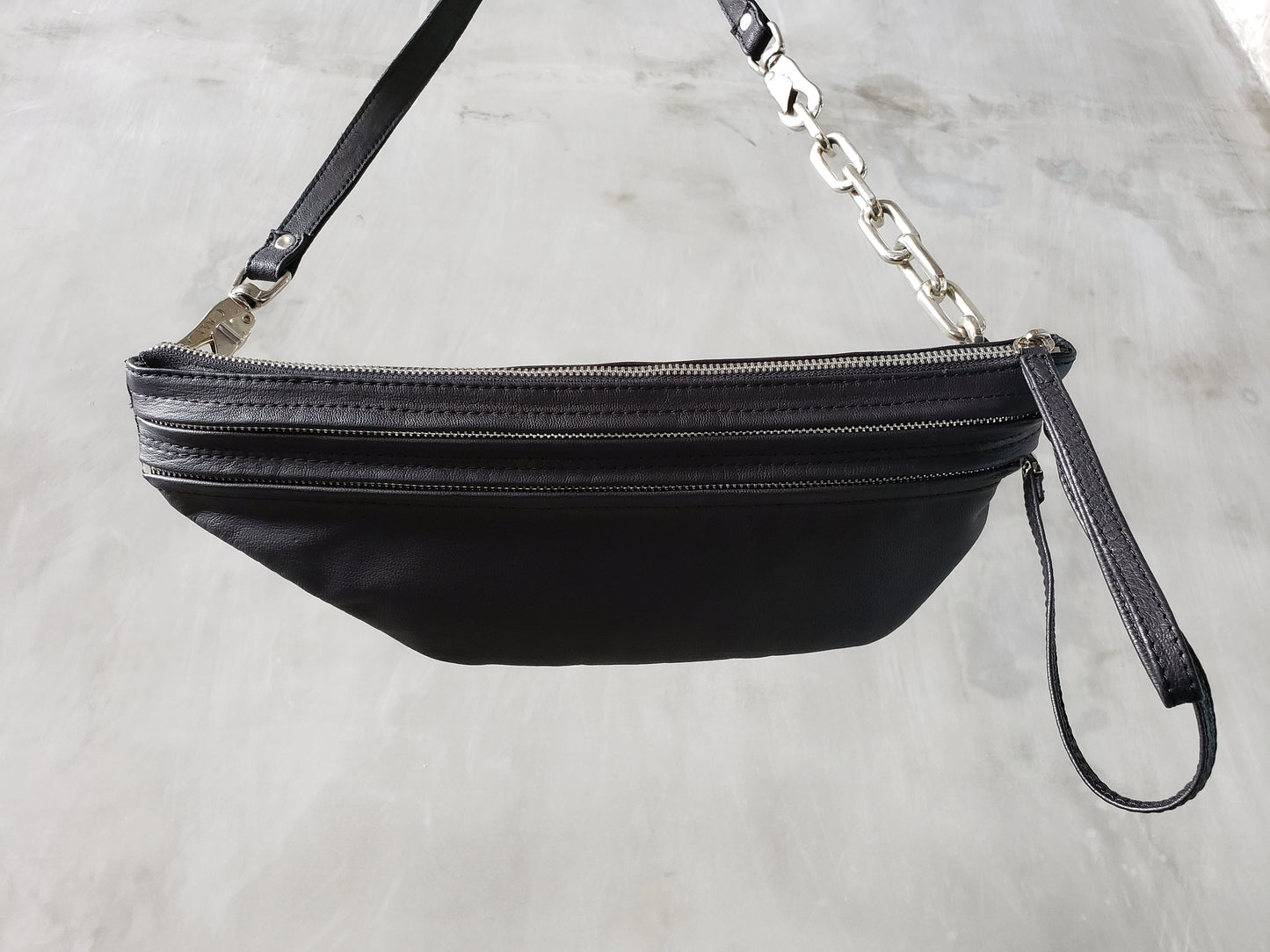 INDSTRL DSGN Duo Zip Convertible FannyPack Wristlet and Crossbody Messenger Bag