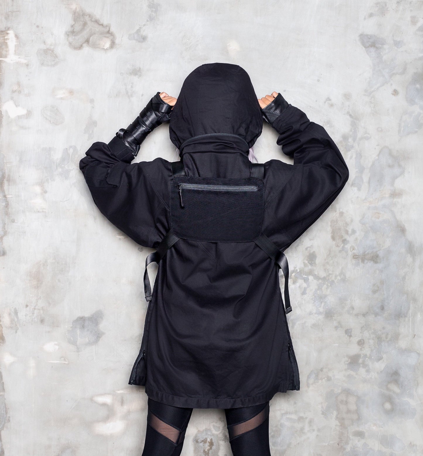 Defender Black Canvas TechWear Chest Pack
