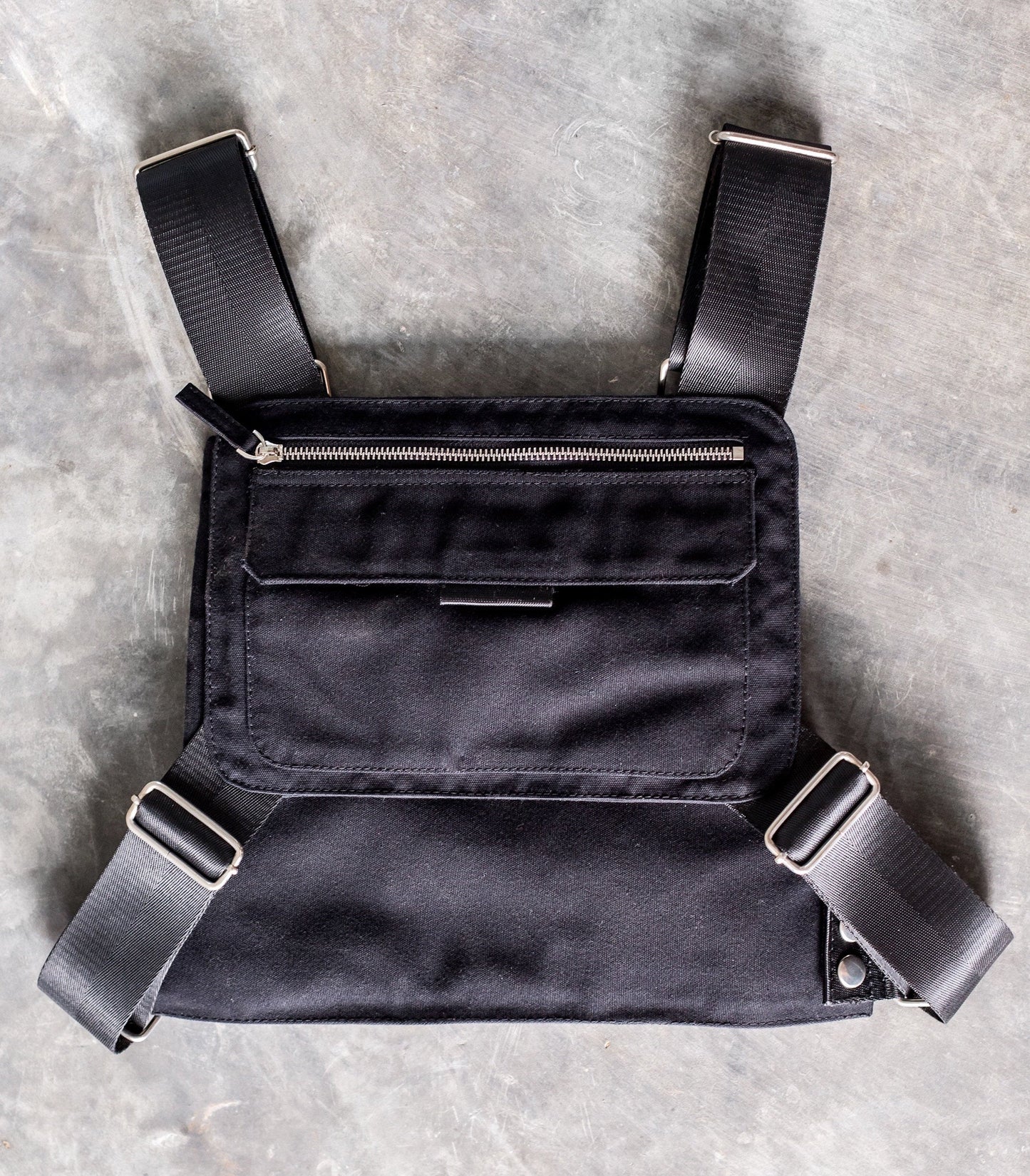 Duo Tech Unisex Chest Pack in Black Canvas
