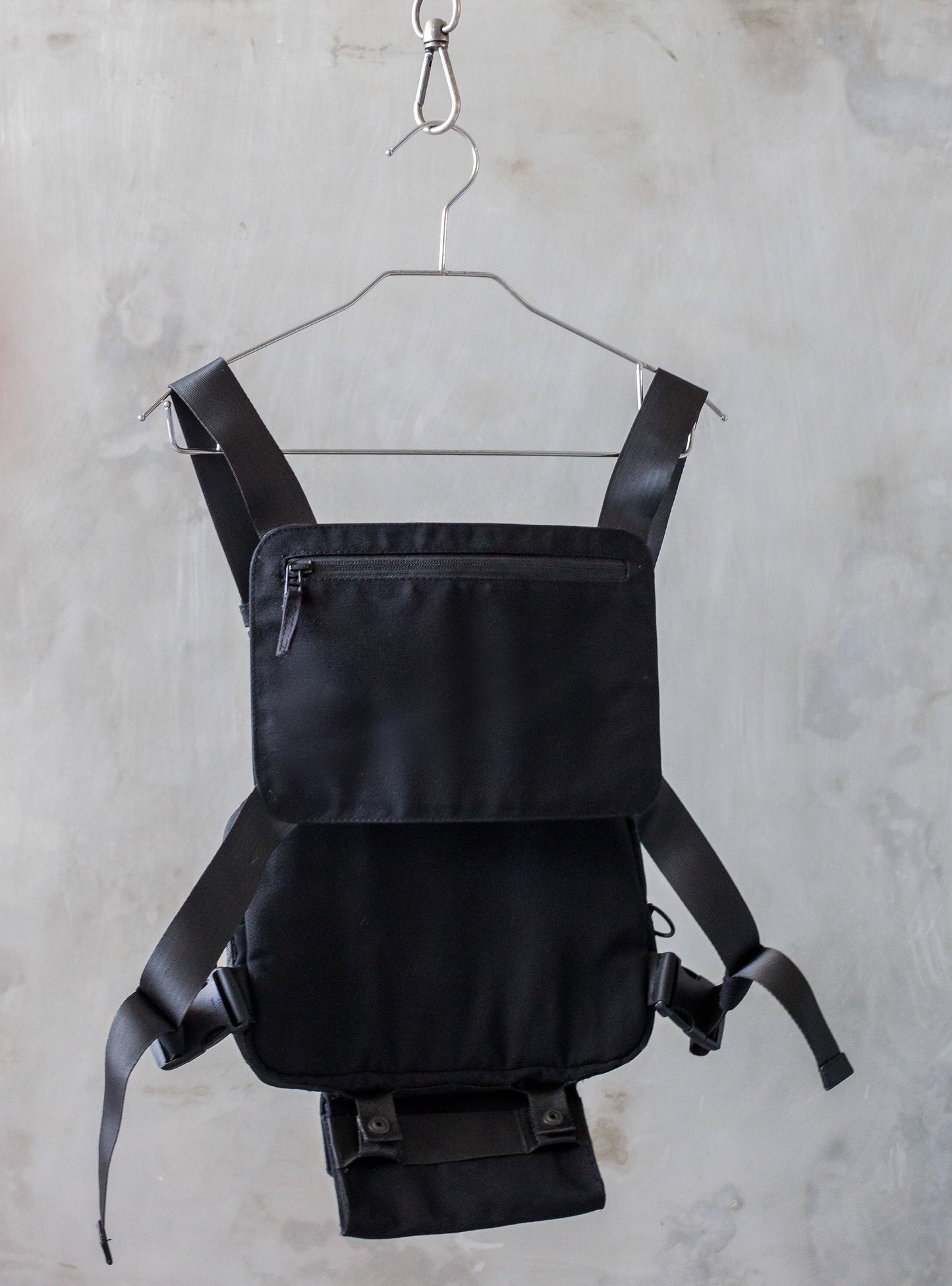 Defender Black Canvas TechWear Chest Pack