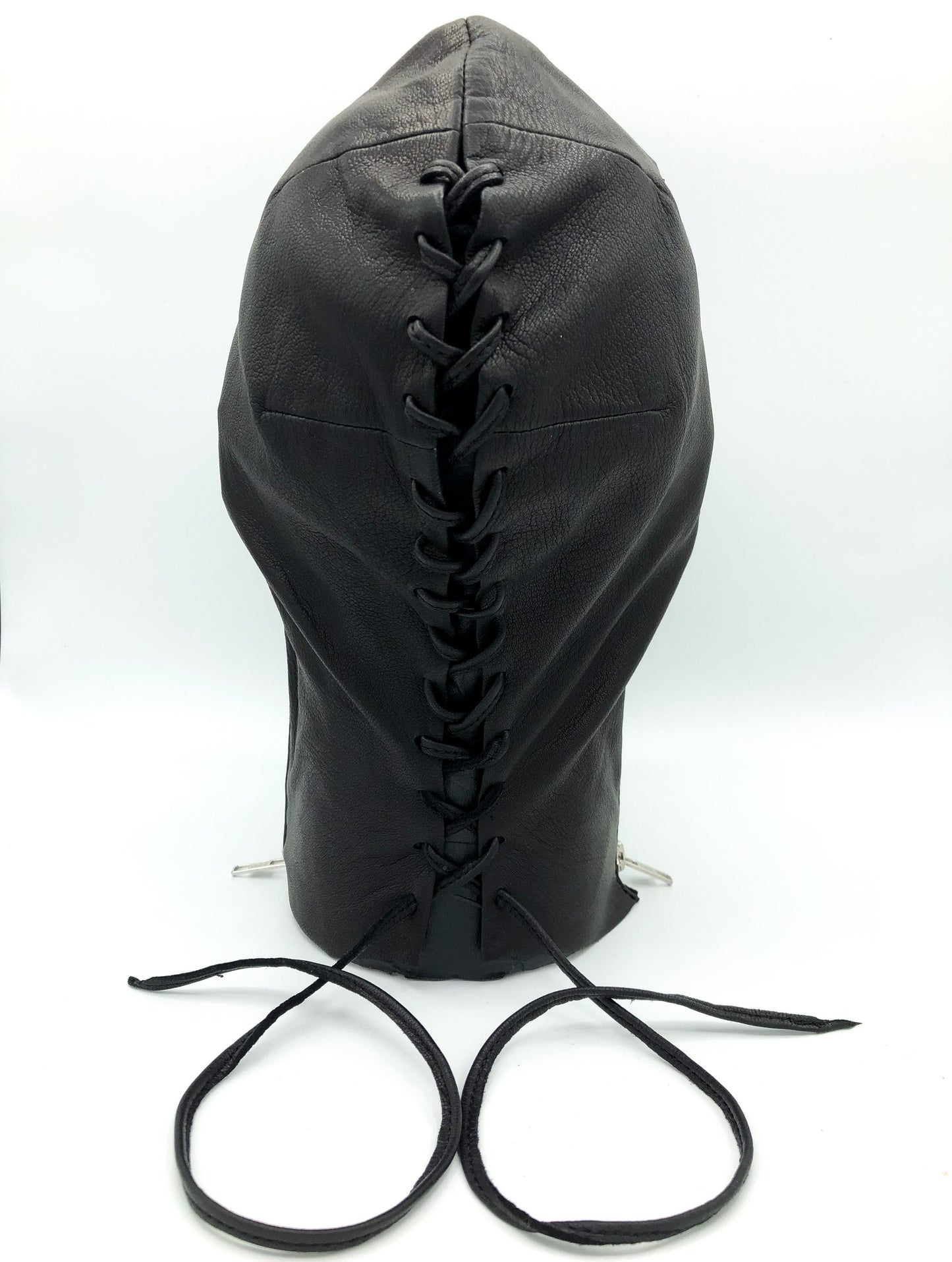 INCOGNITO Black Leather Lace Up Mask