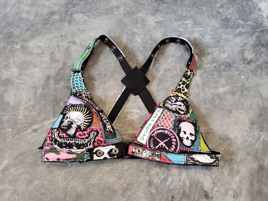 Neon Skulls Canvas Bra