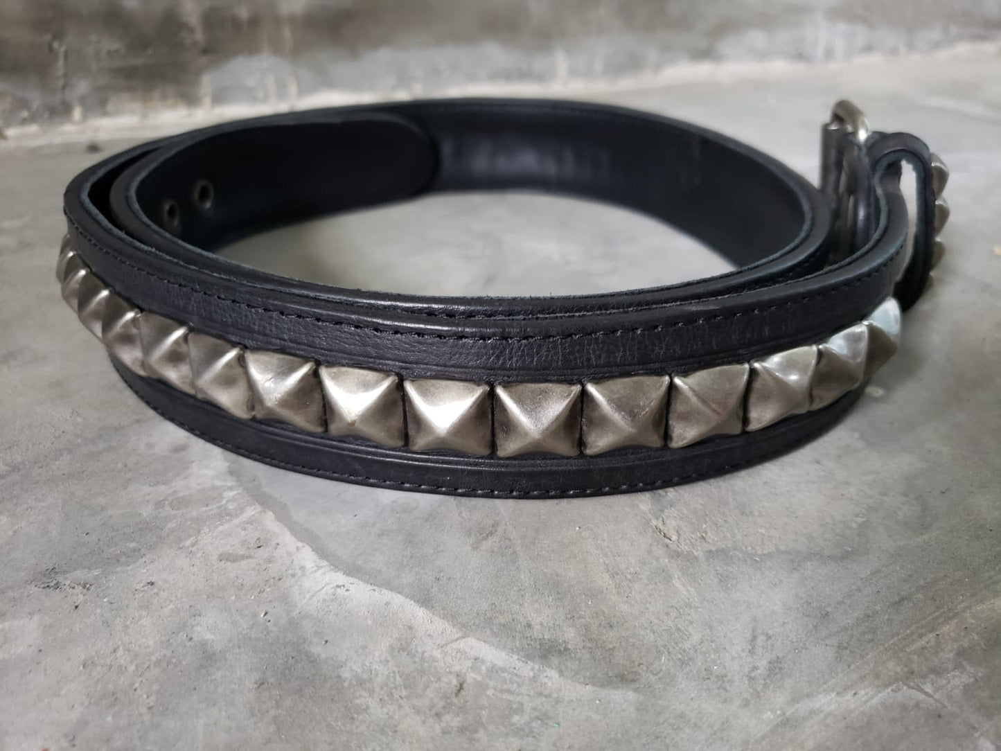 Pyramid Studded Leather Punk Belt