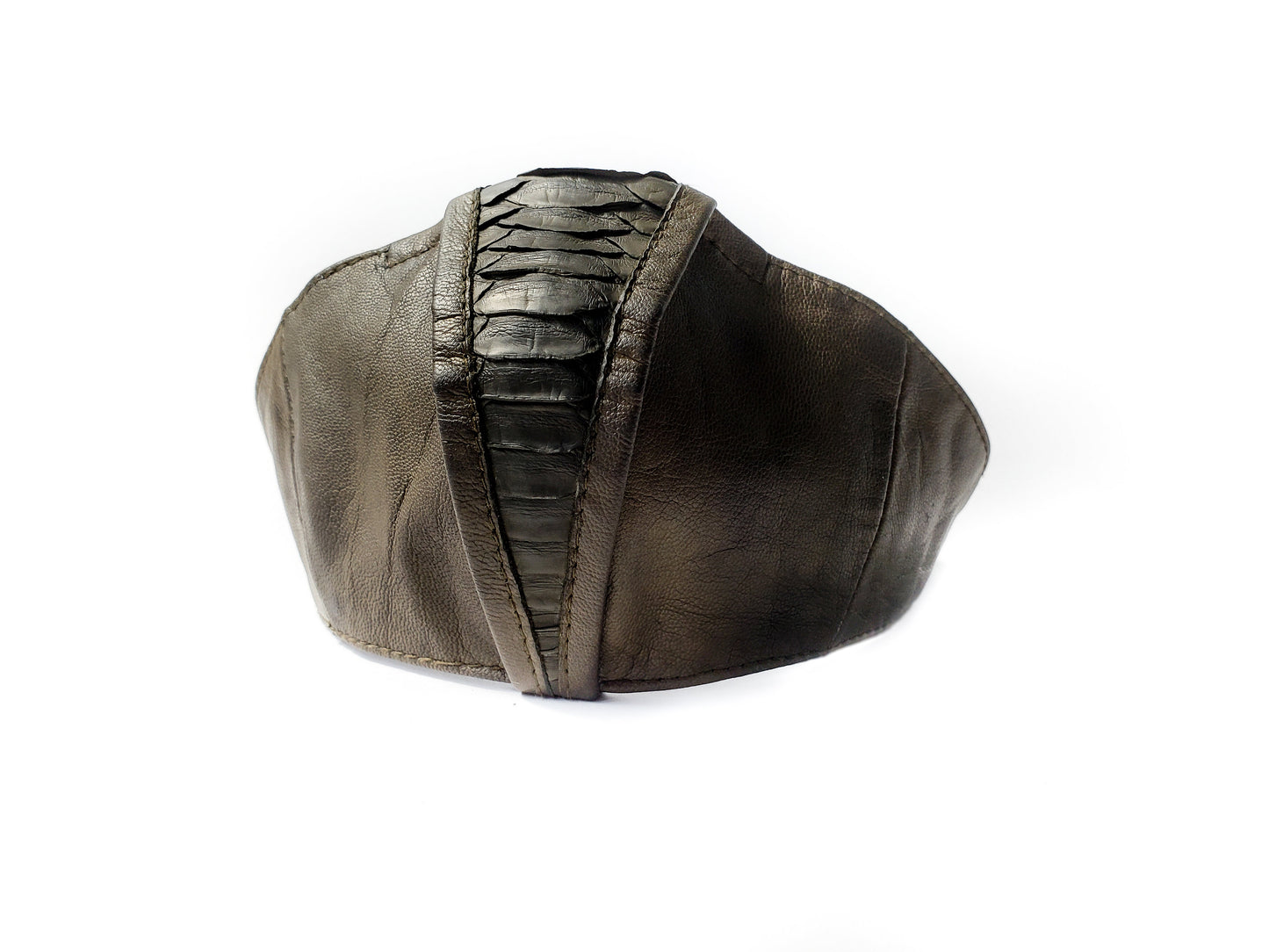 GREEN ROCK DEFENSE Face Mask in Olive Leather