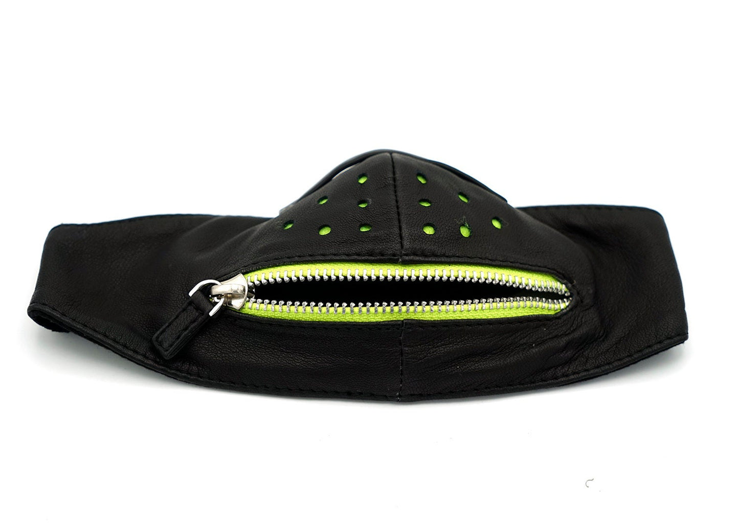 Fluorescent Green Zipper Mouth Face Protection Adjustable Adult Mask With Filter