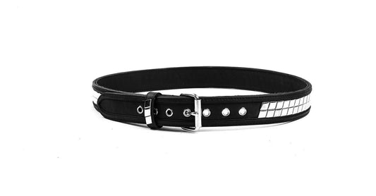 Side Flex Black Leather Silver Studded Punk Rocker Belt