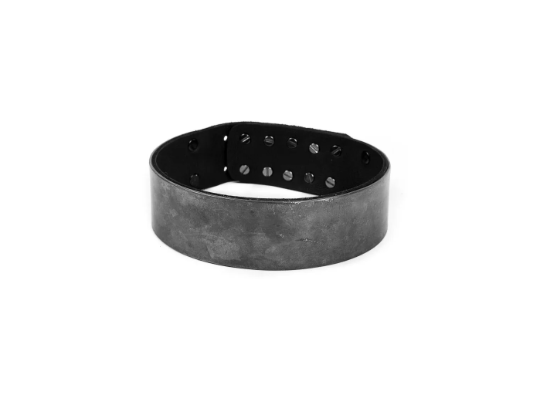 Black Choker Collar Metal and Leather Necklace