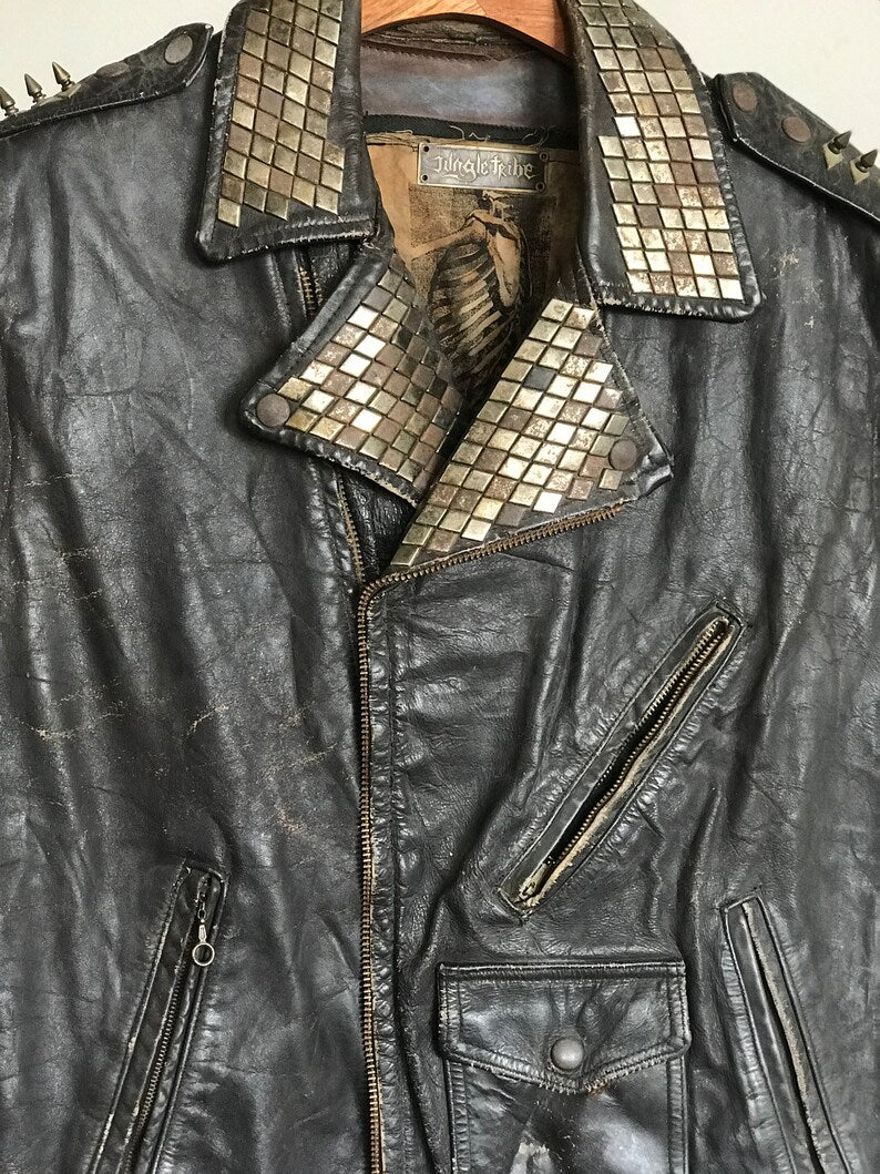 Vintage Aviation Leather Biker Vest