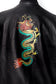 Womens Hand Painted Dragon and Koi Leather Bomber