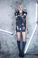 Black and White Punk Skull Leather Biker Vest