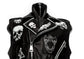 Black and White Punk Skull Leather Biker Vest