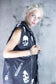 Black and White Punk Skull Leather Biker Vest