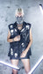 Black and White Punk Skull Leather Biker Vest