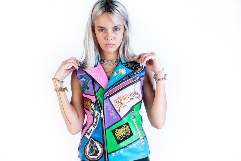 HYPHY COLOR Hand Painted leather vest
