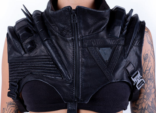 Solo Enforcer Black Leather Unisex Chest Plate