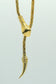 GOLD SNAKE BITE necklace serpent Lariat Y Necklace Bolo 18K Gold Plated