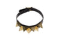 Elevated Pyramid Gold Scheme Brass Leather Choker