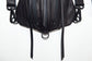 TRI ZIPPER Black Leather Backpack with Black Accessories/ Utility Pack and Hip Bag