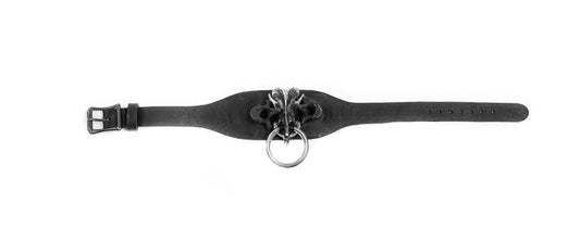 Distinguished Vertebrae Metal and Leather Choker