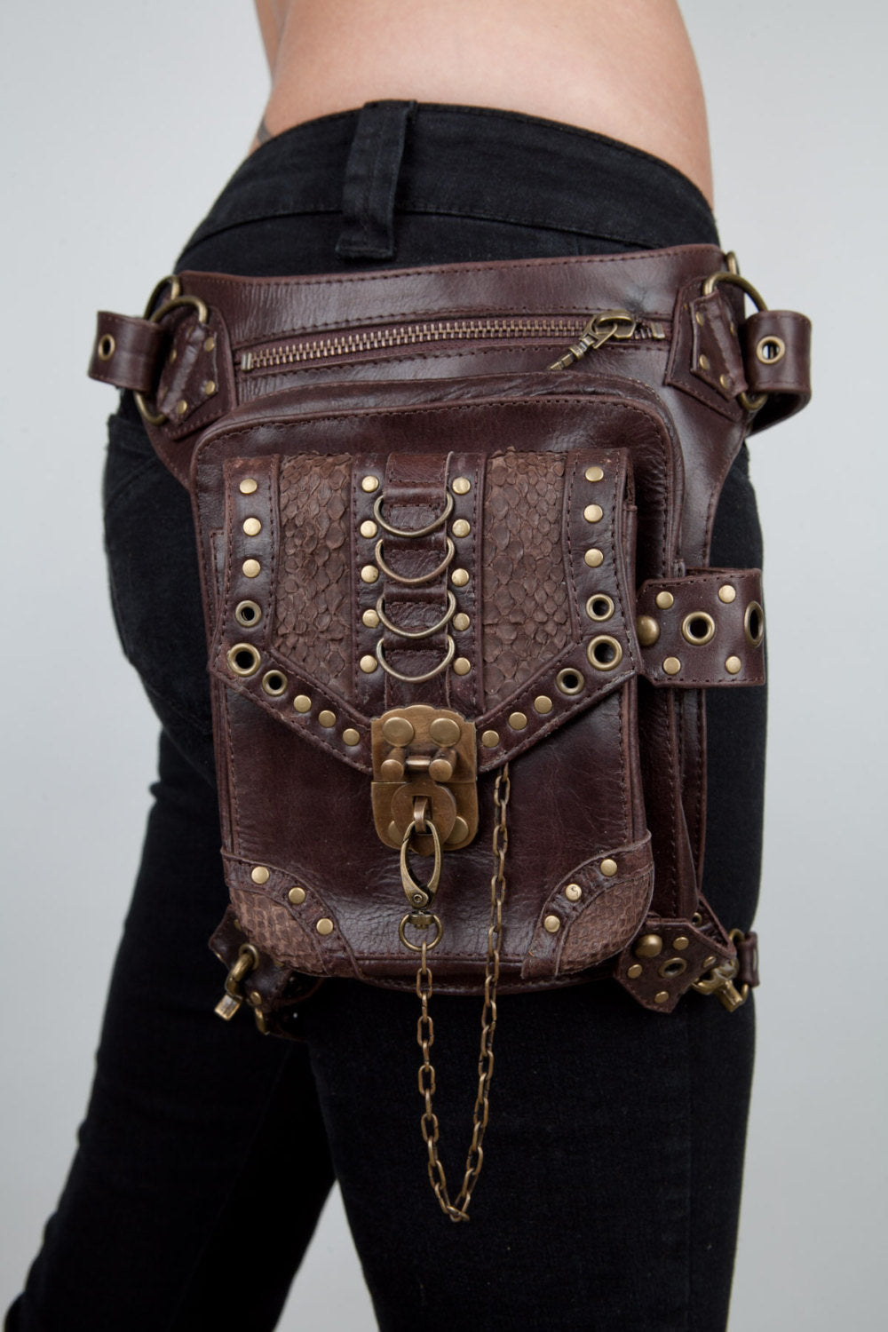 BLASTER 3.0 Brown Leather Convertible Hip Bag