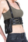 TRIPLE THREAT Black Leather Body Harness w/ Convertible Wallet Pockets