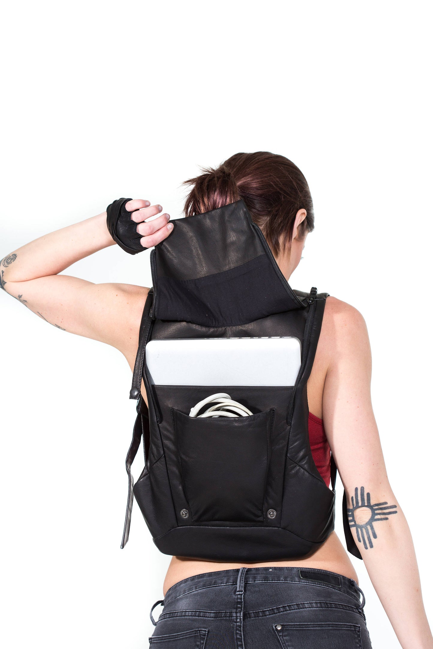 RESIST-TECH Leather Ninja Backpack by Jungle Tribe
