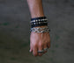 LA PLAYA Leather Punk Cuff and Metal Studded Bracelet