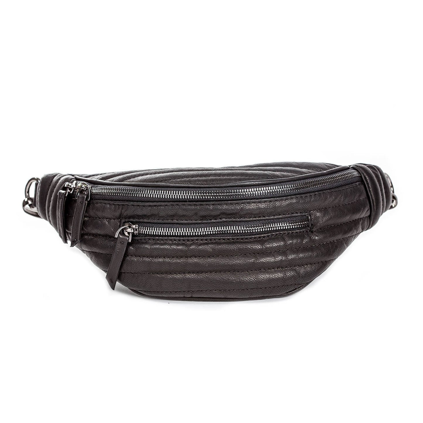 Quilted Leather Fannypack Belt Bag Money Belt
