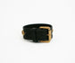 GOLDIE BACKSTAGE Black Punk Rock Leather Cuff Bracelet with Brass Studs