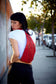 Tri Zipper Backpack Fanny Pack and Hip Bag in Red Leather w/ Pewter Hardware