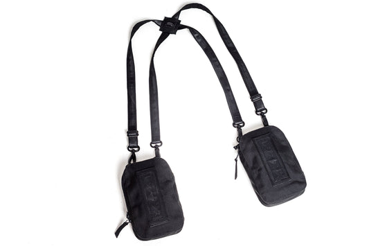 Future Resistance Black Canvas Tech Wear Convertible Shoulder Holsters