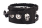 Leather and Metal Skull Multi-strand Studded Cuff