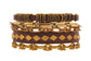 Sahara Desert Brown Leather and Brass Multi-Strand Cuff