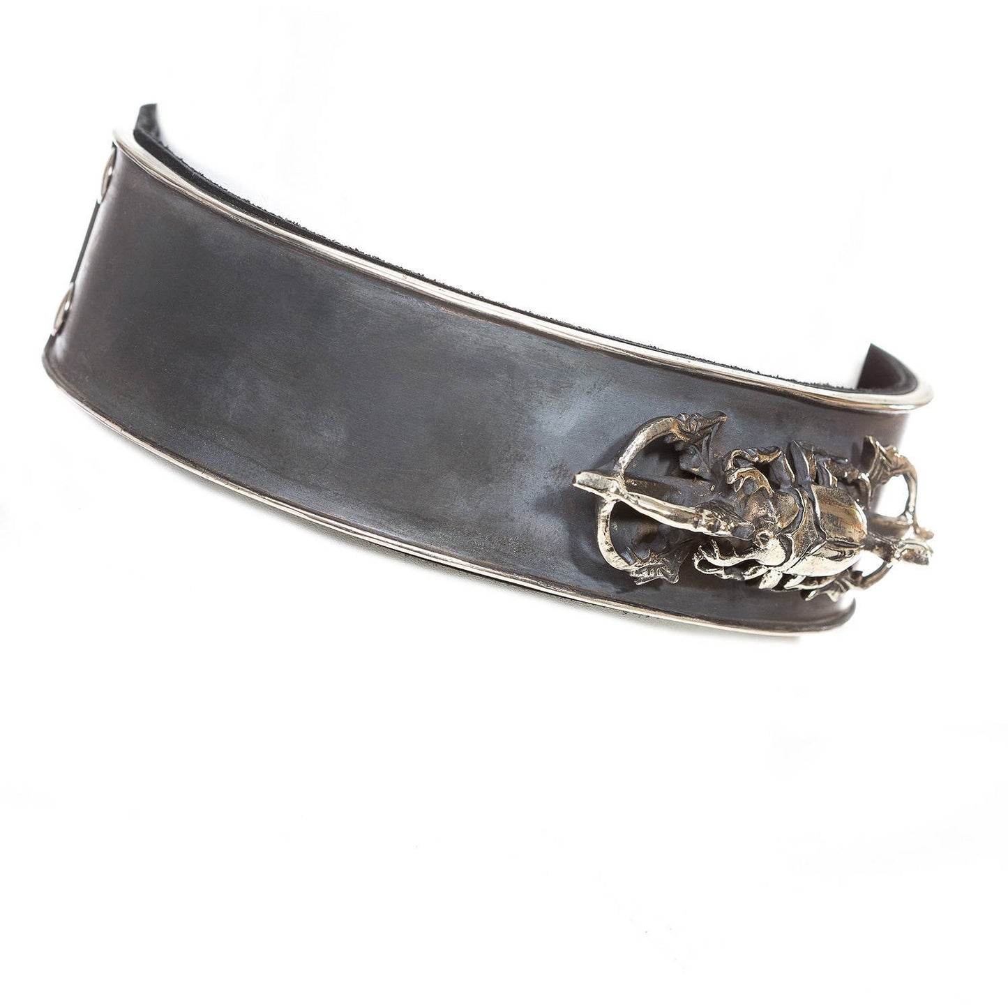 Scarab of Akasha Metal and Leather Goddess Choker