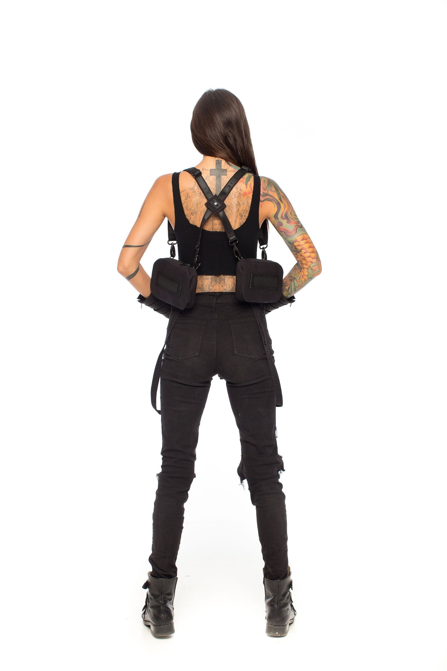 Future Resistance Black Canvas Tech Wear Convertible Shoulder Holsters