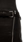 Silver Zipper Hi-Lo Black Leather Mini Skirt