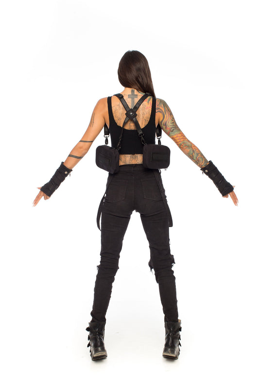 Future Resistance Black Canvas Tech Wear Convertible Shoulder Holsters