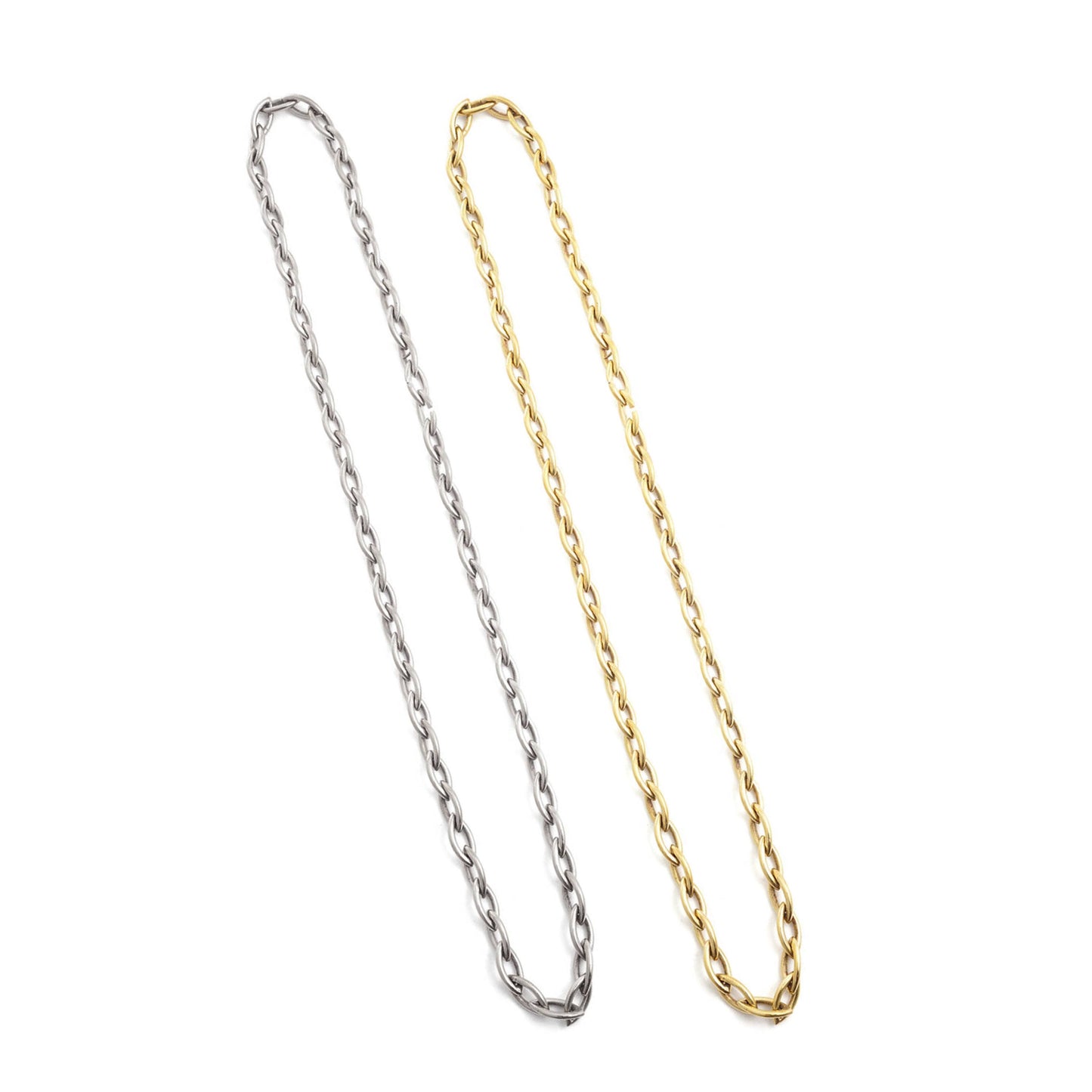 SLICK Chain Link Unisex Necklace in Gold Tone or Silver Tone