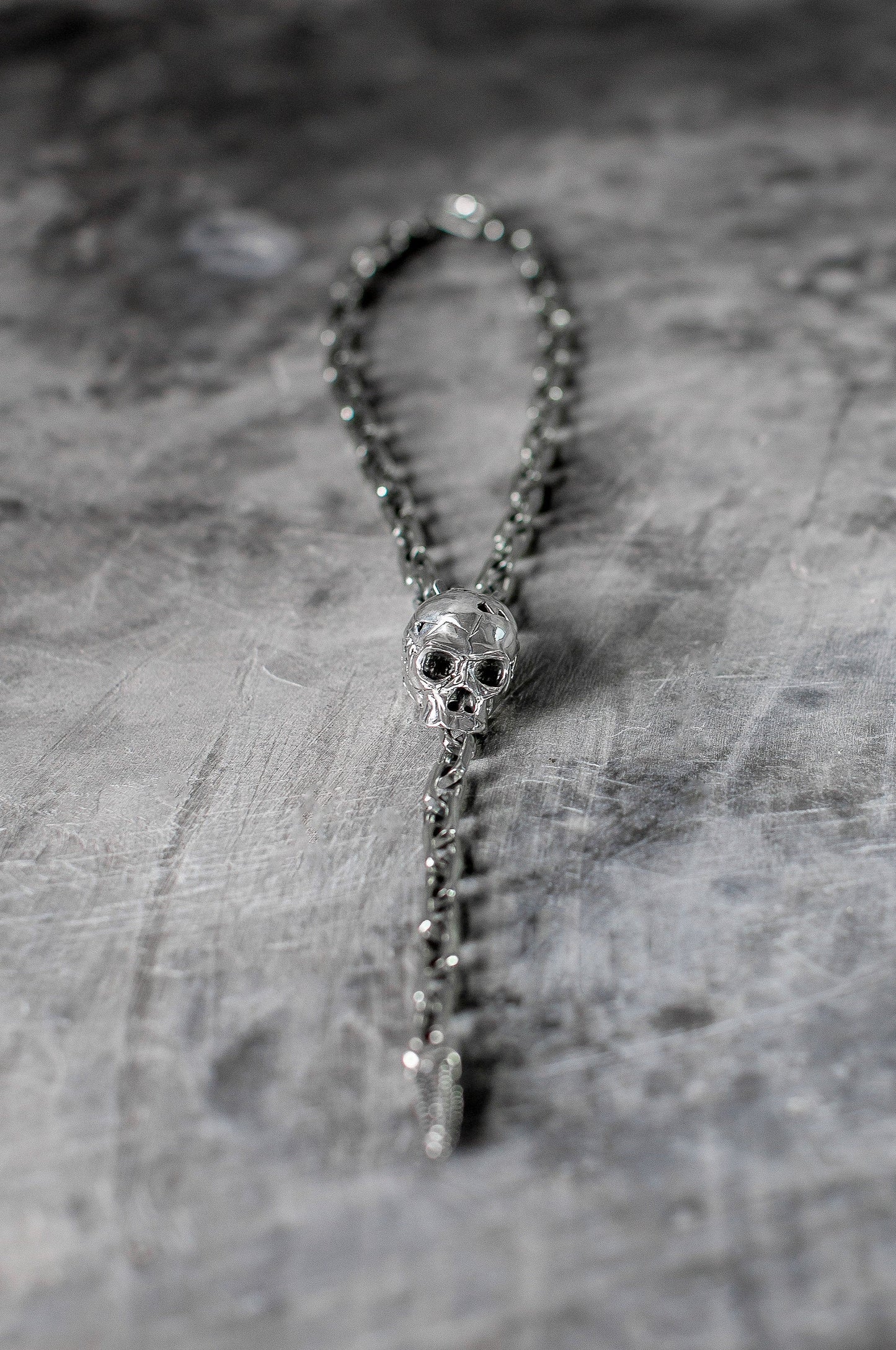 Silver Skull w/ Alien Spine Lariat