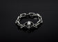 Skull Vertebrae w/ Black Diamond Eyes Solid Silver Chain Bracelet