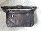 Traveler Black Leather Crossbody Messenger Bag